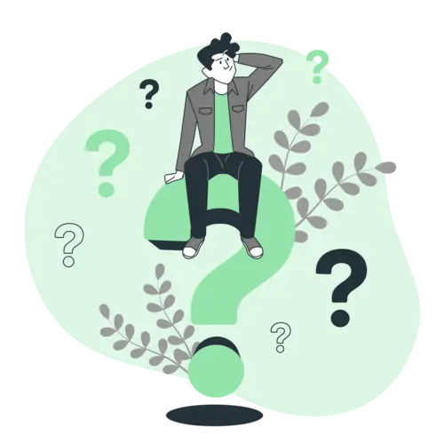 FAQ Gartenbau Winterthur – Illustration eines Mannes mit Fragezeichen